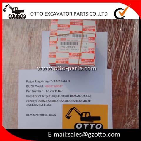 1121211460 1-12121146-0 ZX200 6BG1T Anillo de pistón 4 anillos T=3.4-2