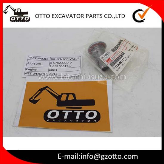 Válvula de alivio de aceite ISUZU 6BD1 EX200-1 8-97023339-0 1-13160017-0